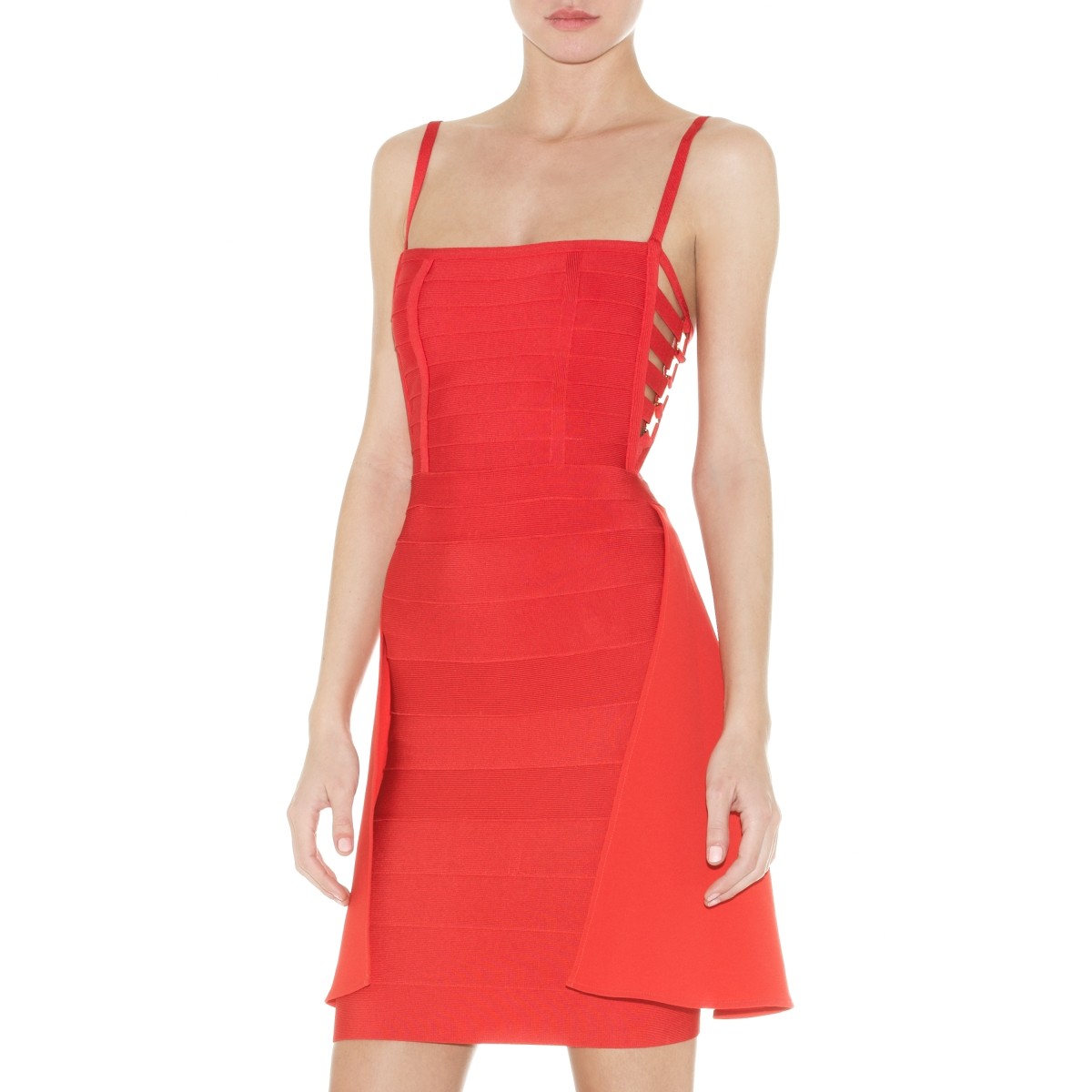 Herve Leger Clio Bandage Dress With Draped Detail